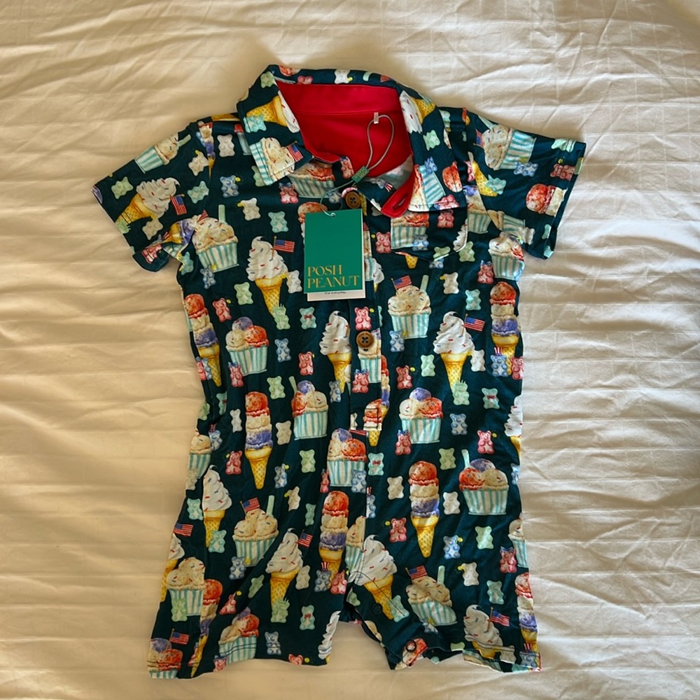 Adorable Posh Peanut summer 4th of July Romper